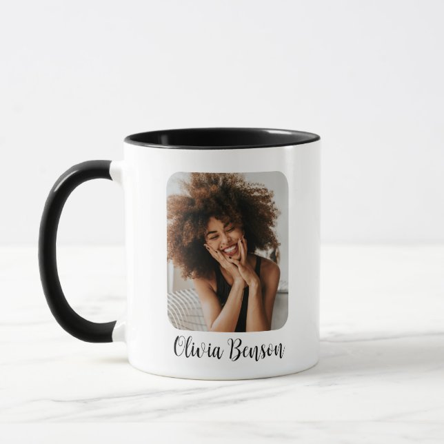 Caneca Modern Personalized Photo and Name Create your own (Esquerda)