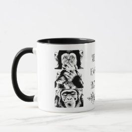 Caneca Modern Three Wise Monkeys Graphic T-Shirt 