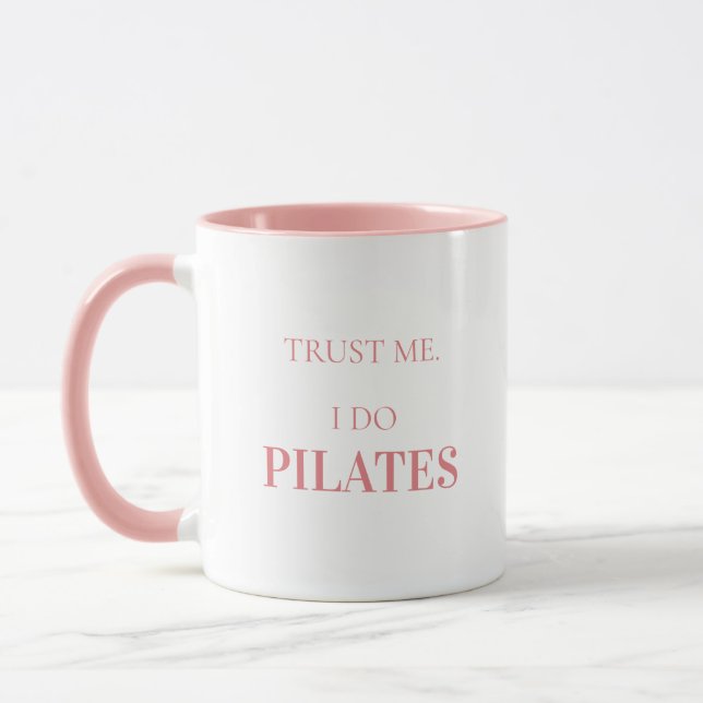 Caneca Modern Typography Funny Quote Pink Pilates (Esquerda)
