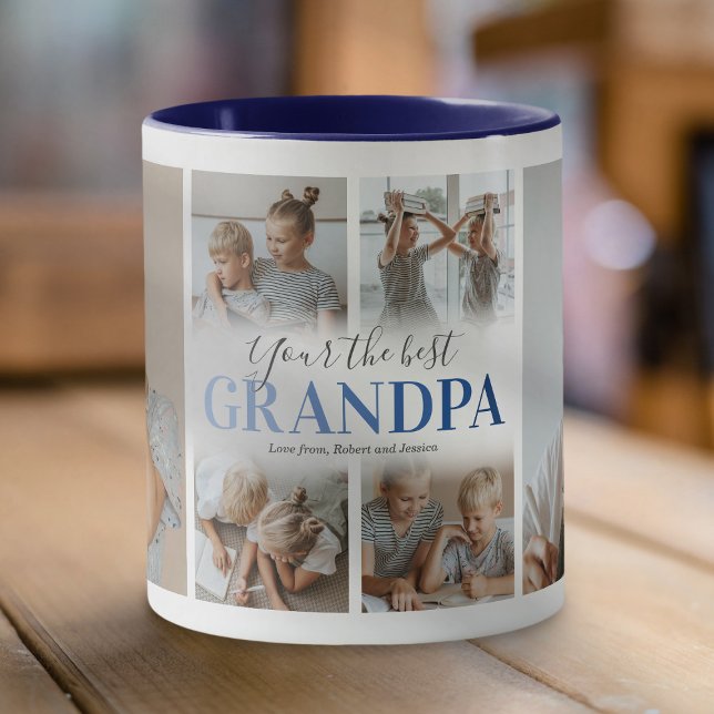 Caneca Modern Your the Best Grandpa Photo (Criador carregado)