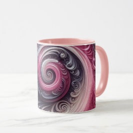 Caneca Moderno Abstrato Simples Redemoinho Rosa e Roxo