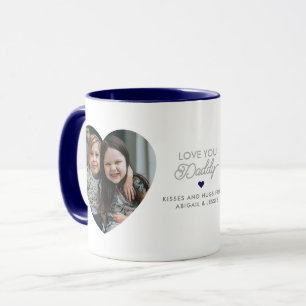 Caneca Moderno "Amo você Papai/Pai" 2 Fotos em Formato de