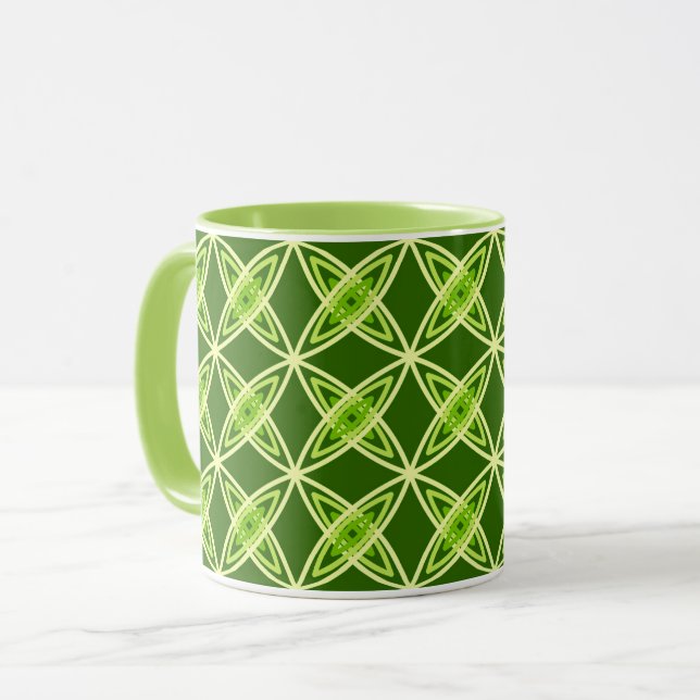 Caneca Moderno de Meados do Século Impressão Atômica - Ve (Frente Esquerda)
