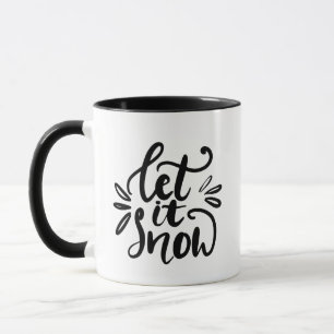 Caneca Moderno Deixar Neve Script Tipografia Preta