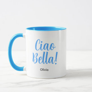 Caneca Moderno Elegante Ciao Bella Personalizado