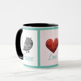 Caneca Moderno escandinavo fofo paz amor alegria Natal