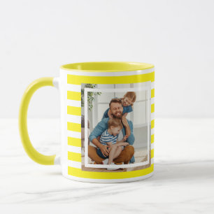 Caneca Moderno minimalista Listras Amarelas e Brancas 2 f