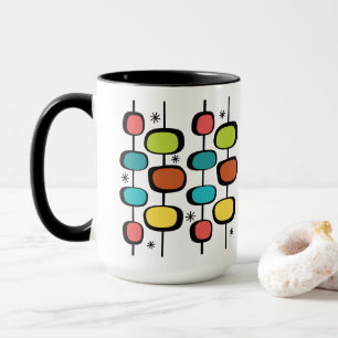 Caneca Moderno Moderno Meados do Século Padrão de Ovals E
