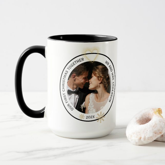 Caneca Moderno Sr. e Sra. Casal, Natal (Com Donut)