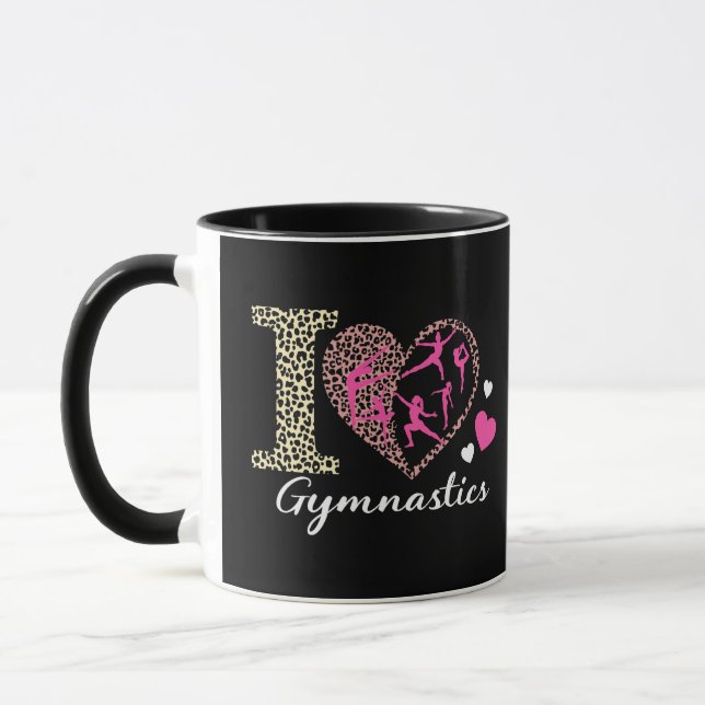 Caneca Moderno Trendy Cute I Adora Gymntics Leopard (Esquerda)