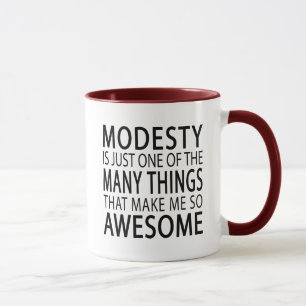 Caneca Modéstia Me Faz Incrível - Slogan de Atitude Diver