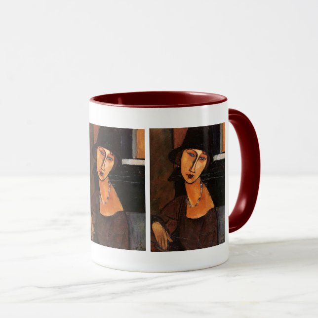Caneca Modigliani - Jeanne Hebuterne c/Hat e Necklace (Frente Esquerda)