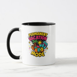 Caneca Modo de Férias Permanentes - Mug Tropical Divertid