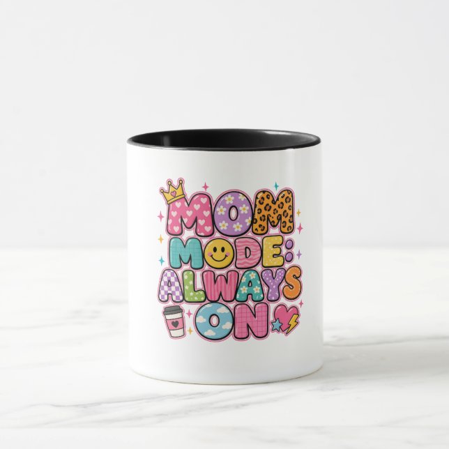 Caneca Modo Mamãe Sempre Ativado, presente do dia das mãe (Centro)