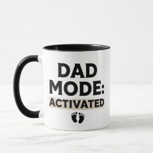 Caneca Modo Pai Ativado Citação Divertida de Novo Pai
