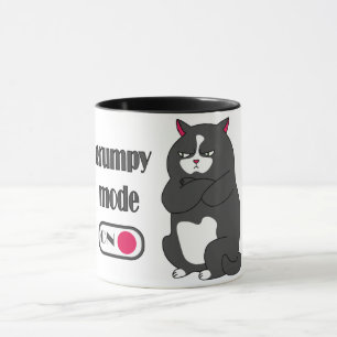 Caneca Modo rabugento em gato gordo engraçado