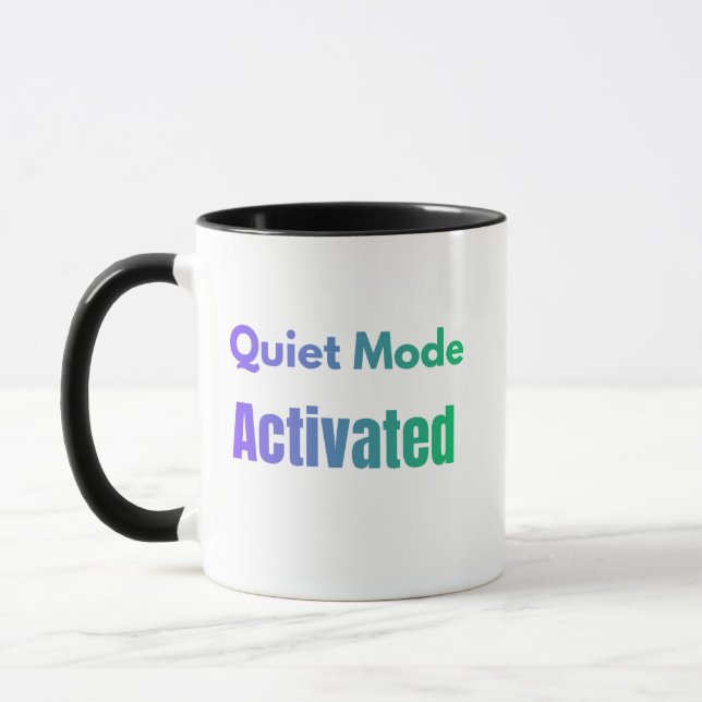 Caneca Modo Silencioso Ativado – Design de Texto em Negri (Esquerda)