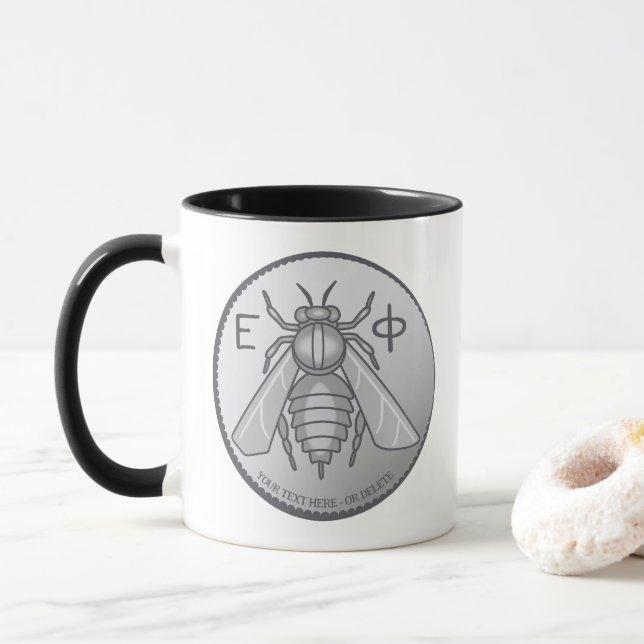 Caneca Moedas de Tetradrachm de Abelhas da Grécia Antiga  (Com Donut)