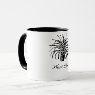 Caneca Mog de Planta Negra e Branca
