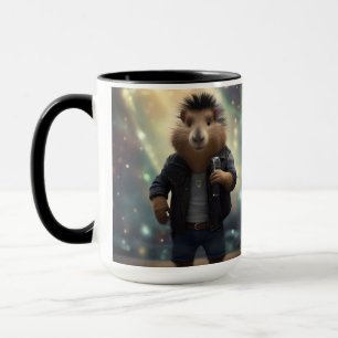 Caneca "Mohawk Capybara: Aproximando o rio!"