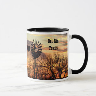 Caneca Moinho de vento de lembrança do Del Rio texas