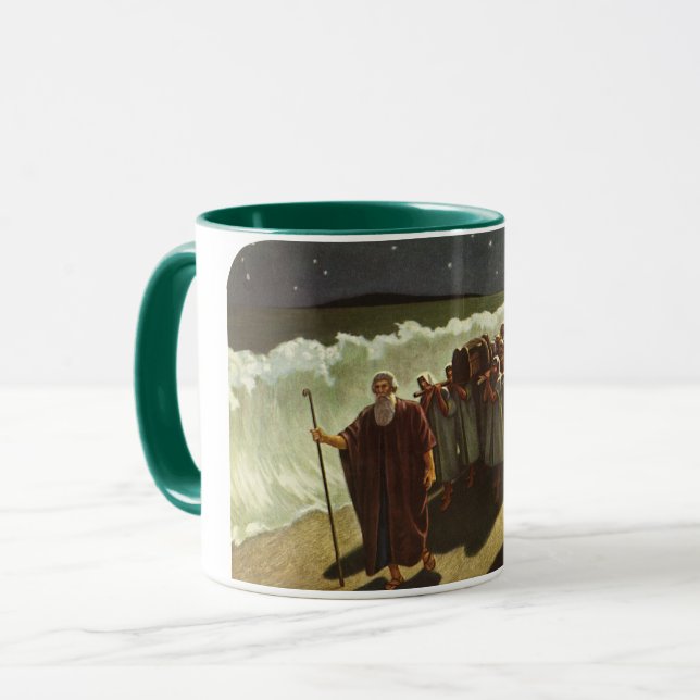 Caneca Moisés atravessando o mar vermelho, religião venen (Frente Esquerda)