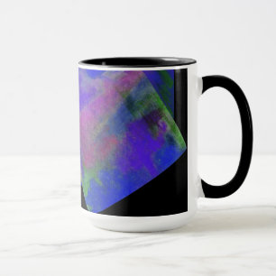 Caneca Mola de Monograma de Design Abstrato Azul