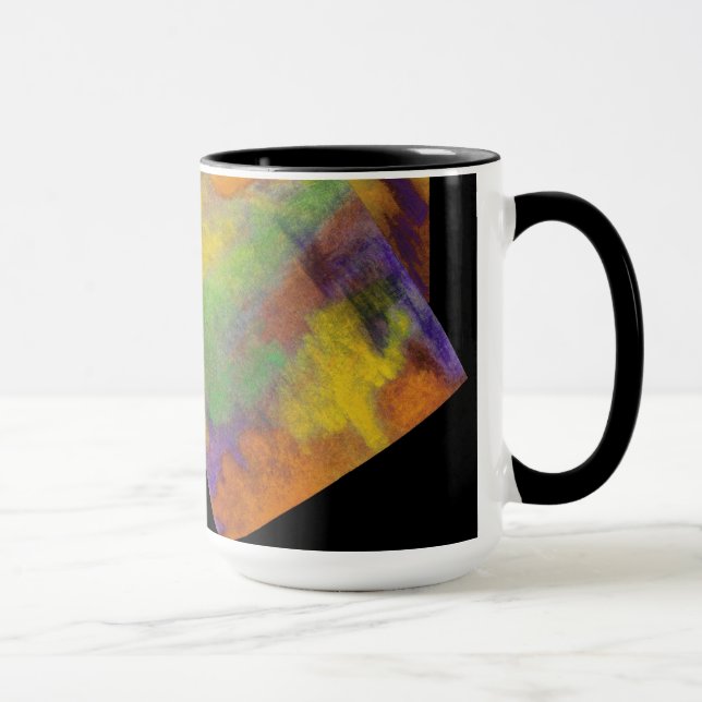 Caneca Mola de Monograma de Design Abstrato Laranja (Direita)