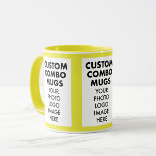 Caneca Moldura Amarela 4:6 para Retrato 3 x Foto Combo Pe