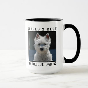 Caneca Moldura de Foto de Patinhas do Melhor Pai de Resga