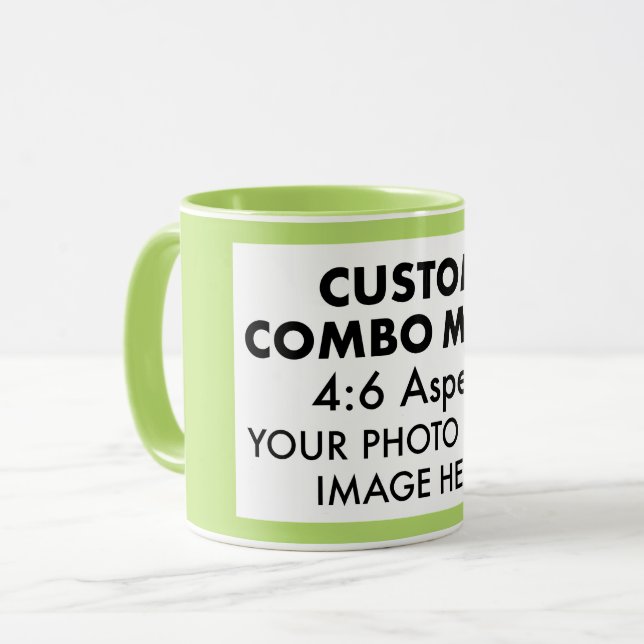 Caneca Moldura de Foto Paisagem 4x6 Lime Custom Combo (Frente Esquerda)