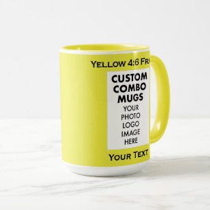Caneca Moldura de retrato amarela 4:6 Combo personalizado