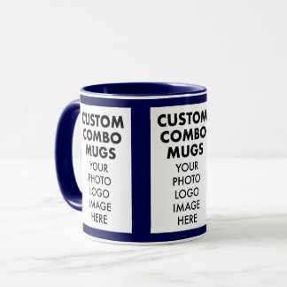 Caneca Moldura de retrato Azul Marinho 4:6 3 Foto Combo P