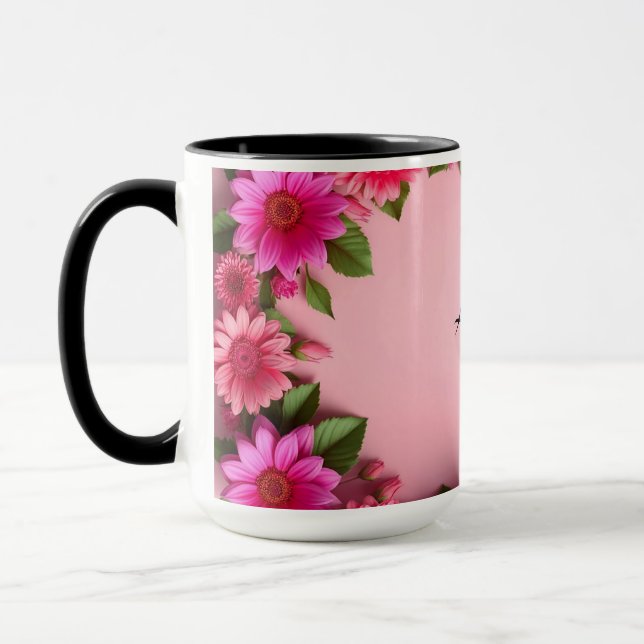 Caneca Moldura Floral Colorida (Esquerda)