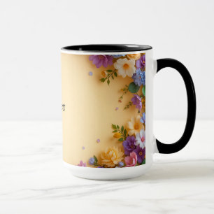 Caneca Moldura Floral Colorida