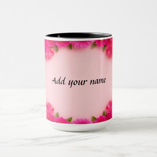 Caneca Moldura Floral Colorida (Centro)