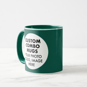 Caneca Moldura Redonda 2 Foto Logo Caçador Verde Combo Pe
