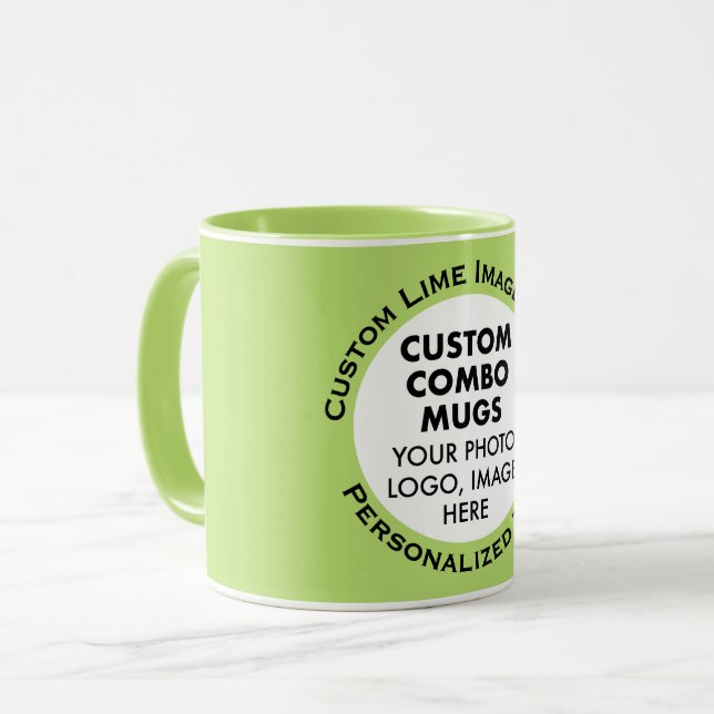 Caneca Moldura Redonda de Foto + Texto Combinação Persona (Frente Esquerda)