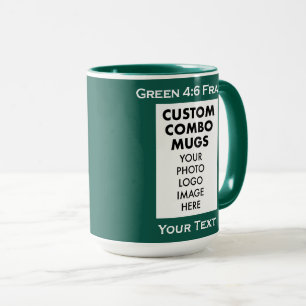 Caneca Moldura Verde 4:6 Retrato Combo Personalizado 2 x