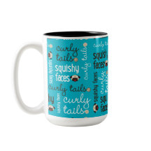 Caneca mole do tom do Pug dois das caras das