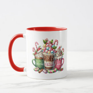 Caneca Molhos de Cacau Quente de Natal Whimsso com Marshm