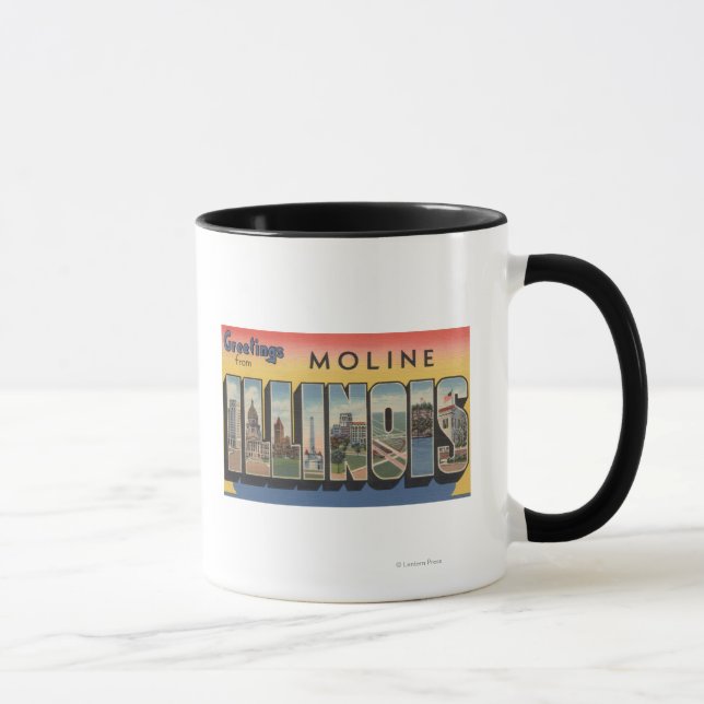 Caneca Moline, Illinois - Cenas em Larga Letra (Direita)