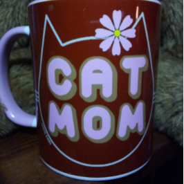 Caneca MOM CAT com Flor Rosa