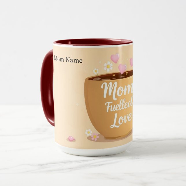 Caneca Mom Fueled By Love And Coffee | Premium (Frente Esquerda)