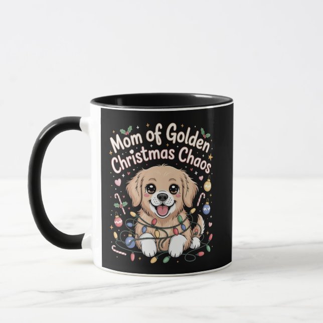 Caneca Mom of Golden Christmas Chaos Badge (Esquerda)