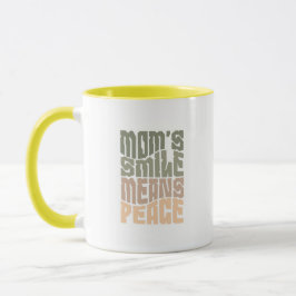 Caneca Mom’s Smile Means Peace – Green & Maron Mug
