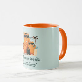 Caneca Momento de Amor de Gato Viajando