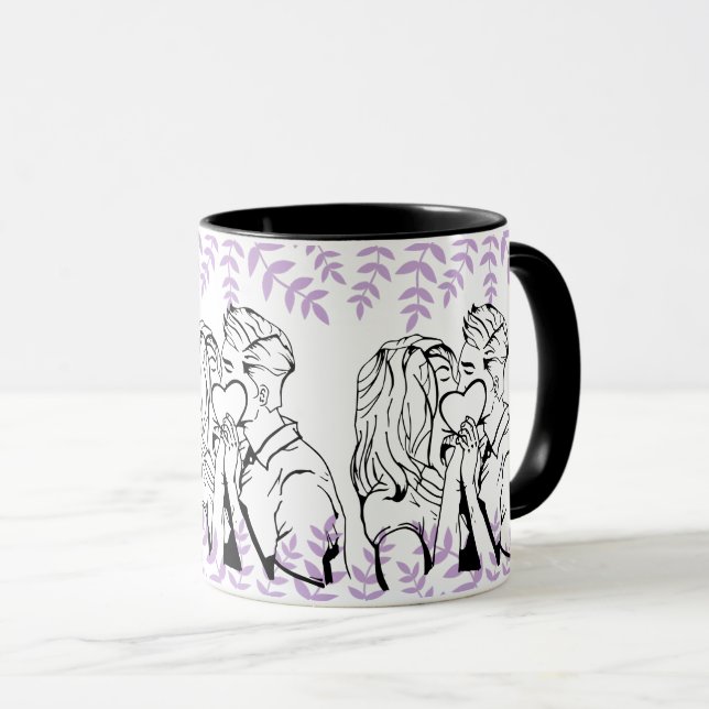 Caneca Momento Sensível de Amor Romântico e Relação (Frente Esquerda)