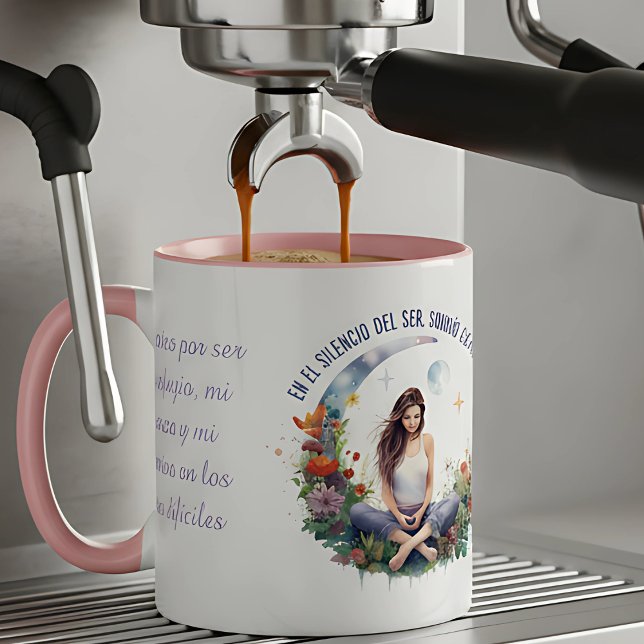 Caneca Momentos de calma (Espresso para mujer que medita, practica Yoga, un regalo para ella que es especial, personalizable)