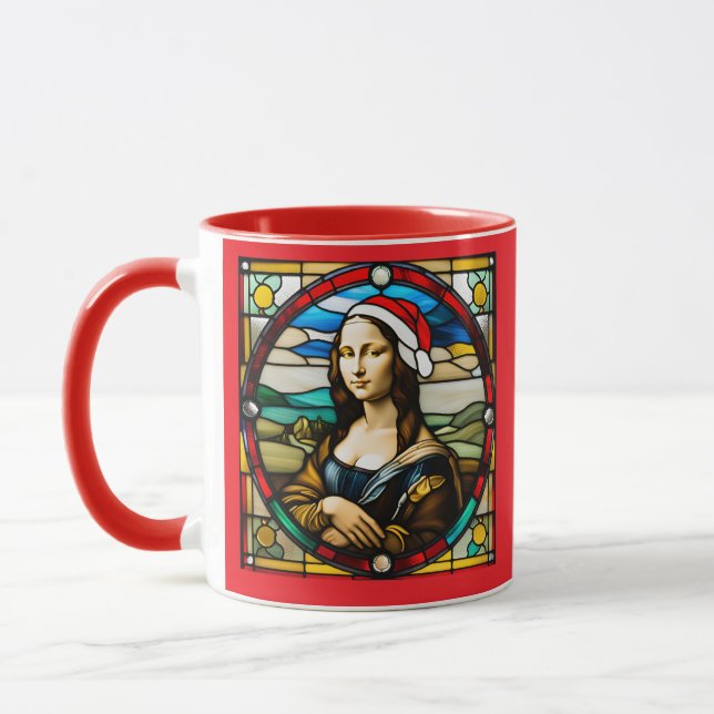 Caneca Mona Lisa Natal Vitral (Esquerda)
